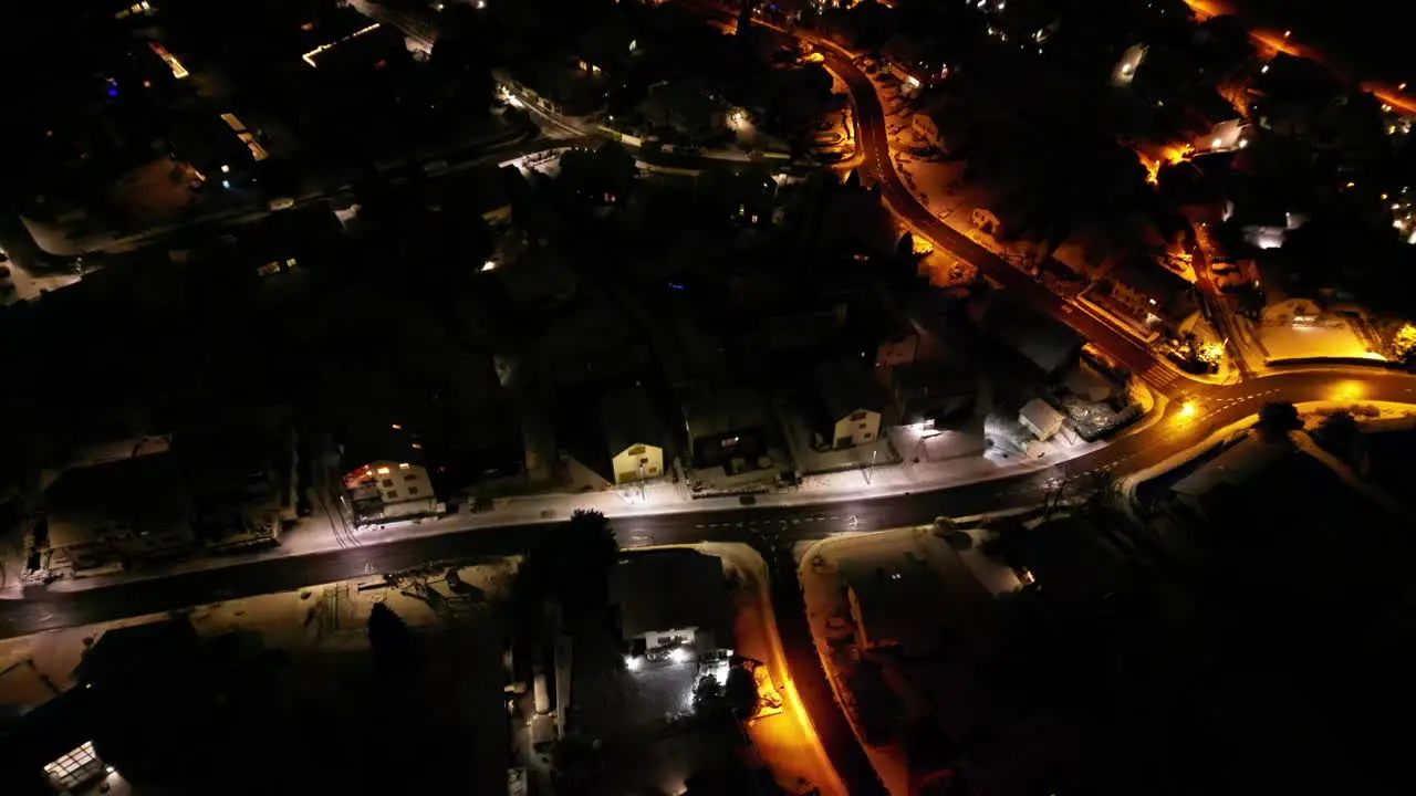 Aerial Flyaway Pan Up of Suburban Neighborhood Zurich Switzerland