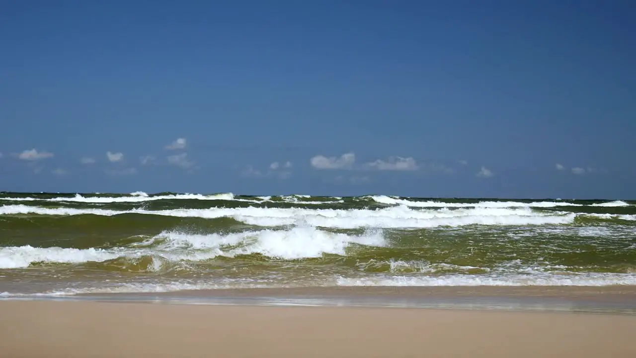 Wave on a Sandy Beach Baltic Sea Poland