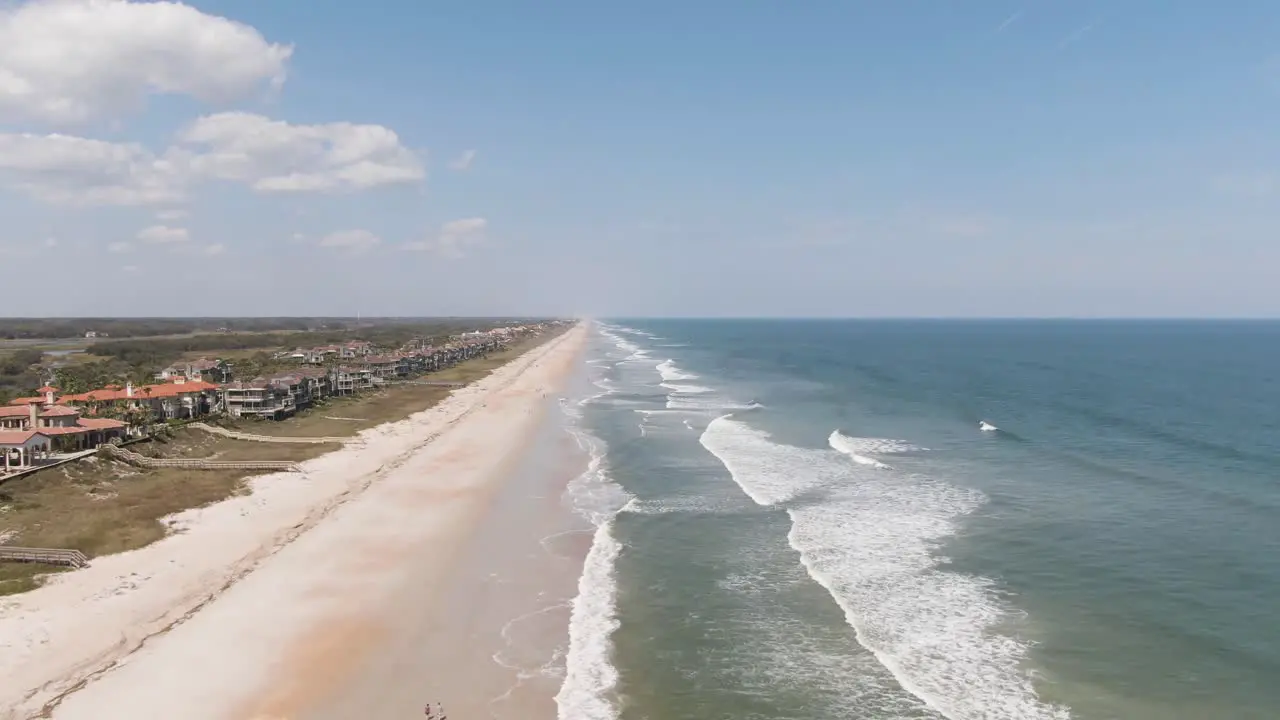 Beach shore of Ponte Vedra Beach showing waves crashing and the beach along the shore line in Florida