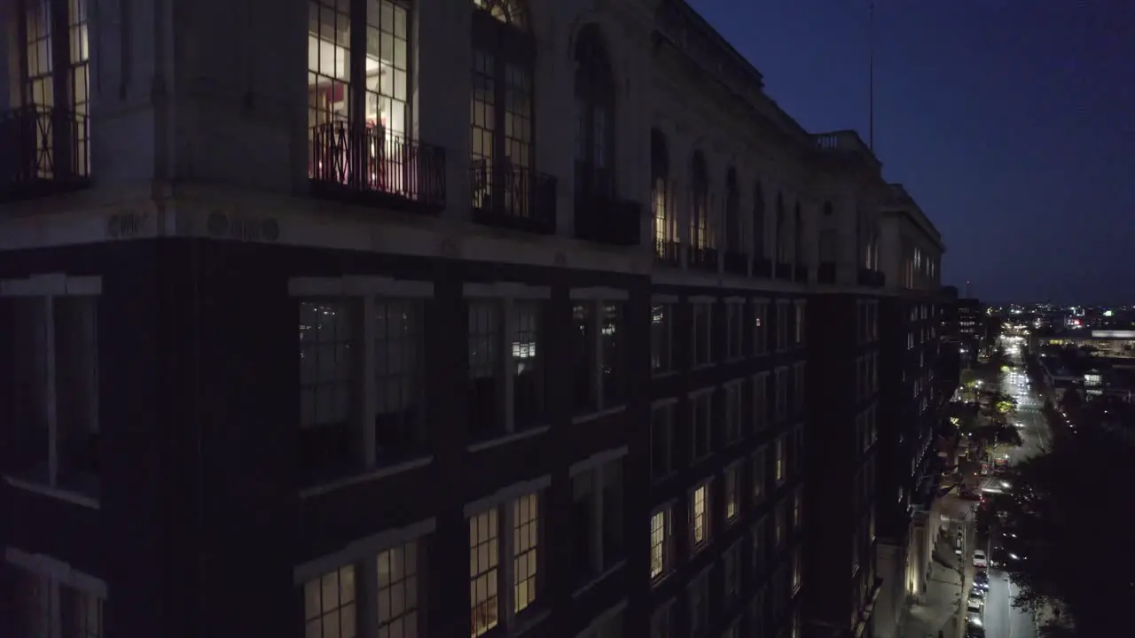 Stunning Nighttime Drone Shot of Down Town Club and Philadelphia City