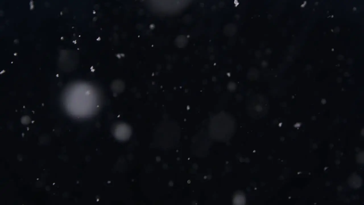 light flurry of snowflakes on a dark cold January night