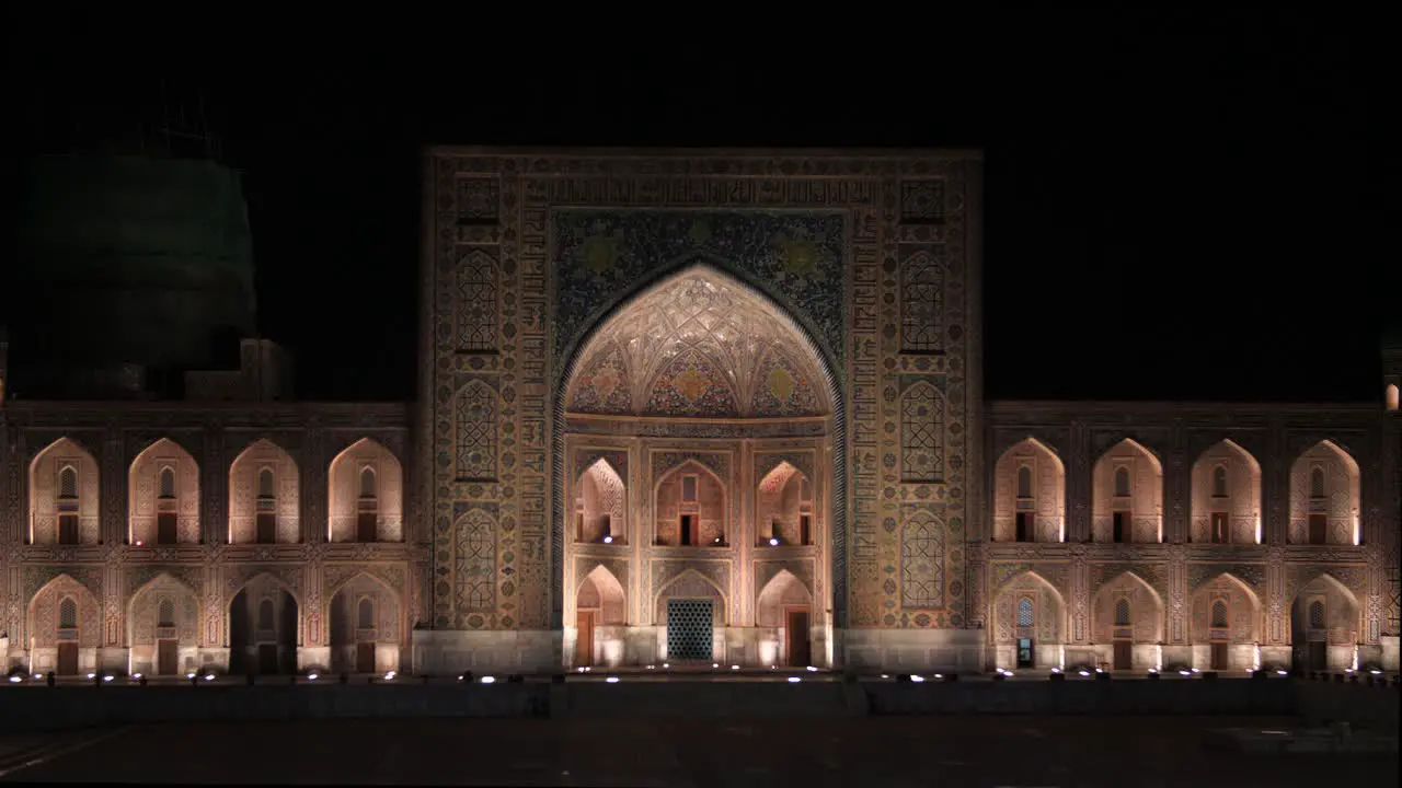 Tilya Kori Madrasa at Night