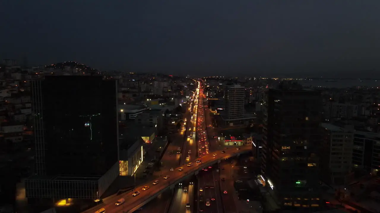 Aerial Drone Nigth Traffic 1