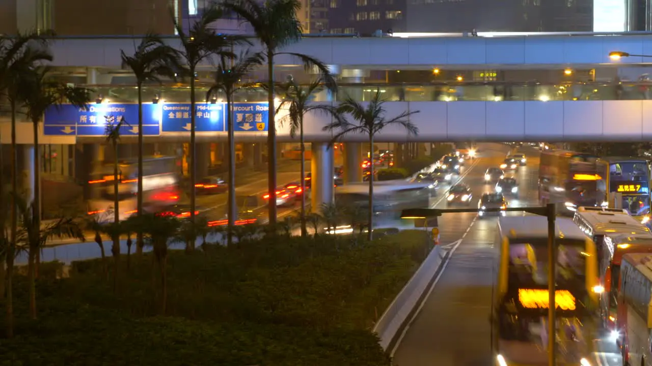 Timelapse of Traffic in Hong Kong at Night