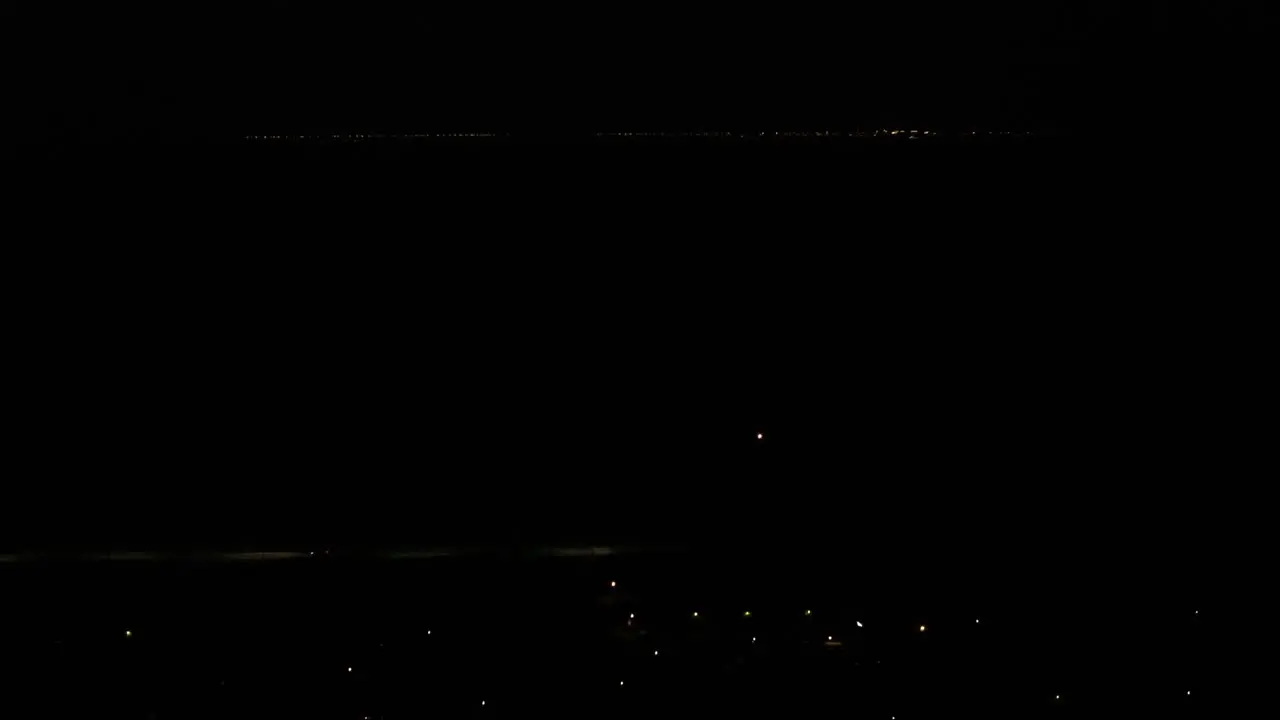 City Lights at Midnight Arial Drone Perspective