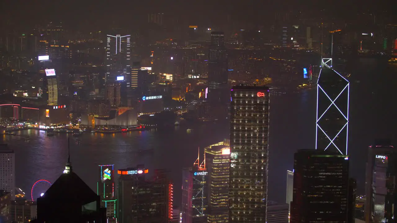 Overlooking Downtown Hong Kong at Night