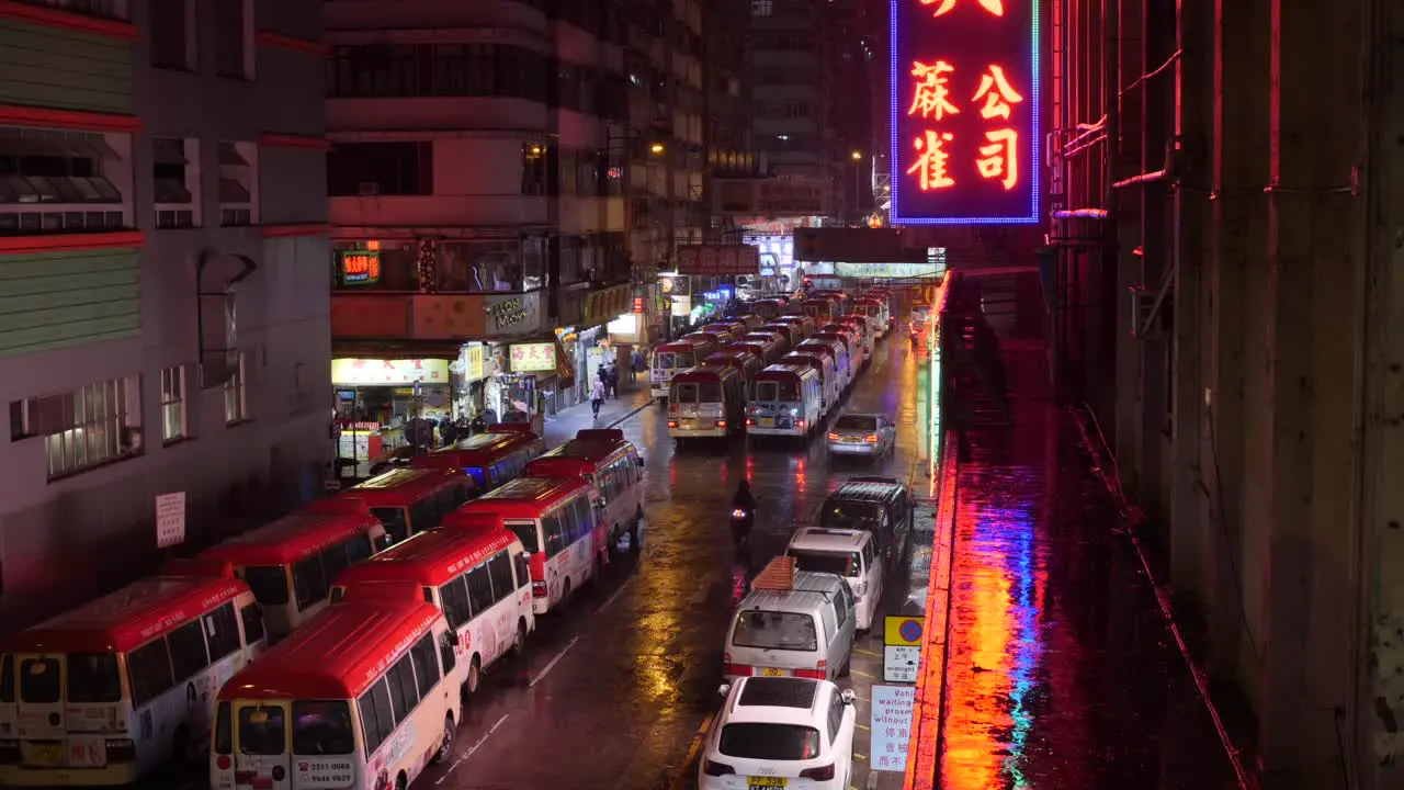 Hong Kong Minibuses in the Rain