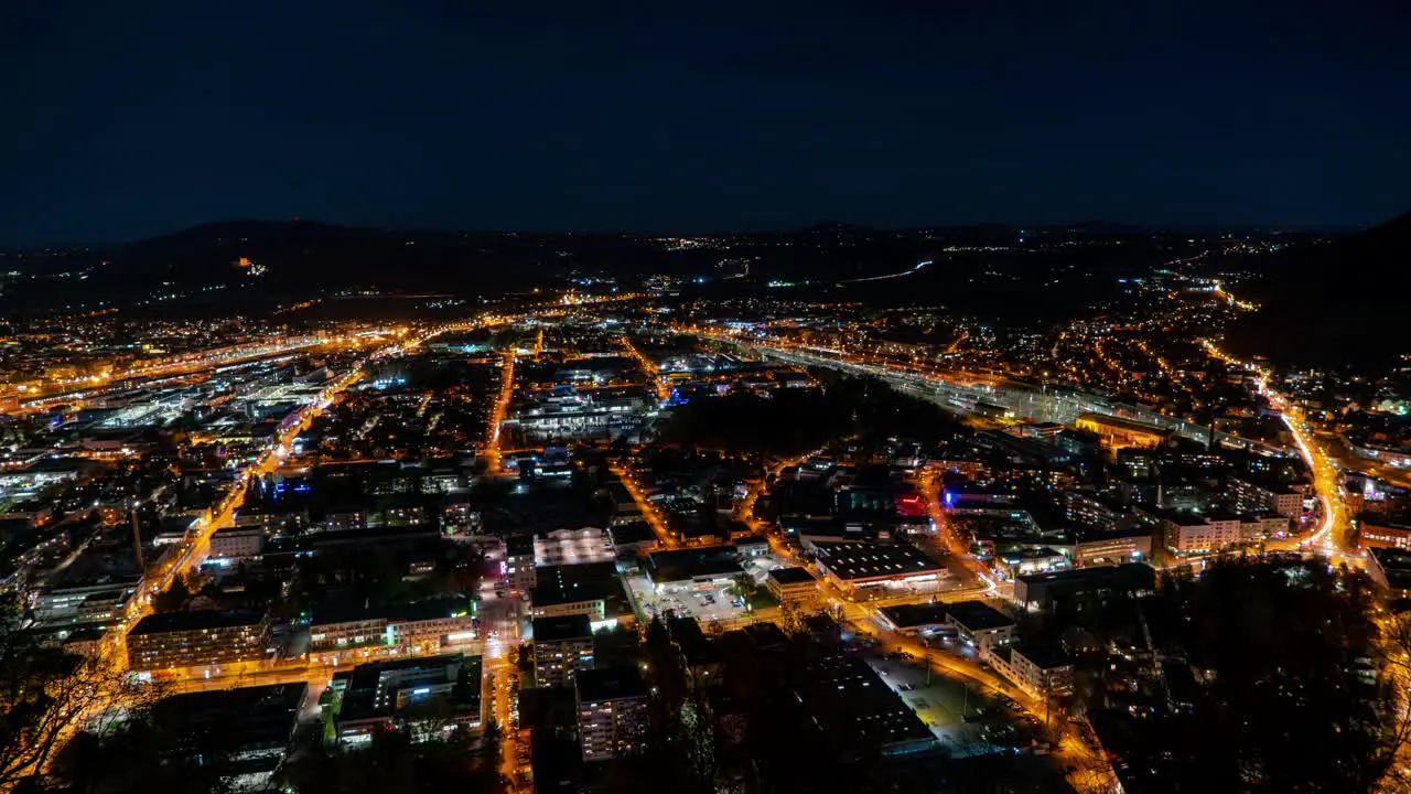 Salzburg Night Skyline in Autumn