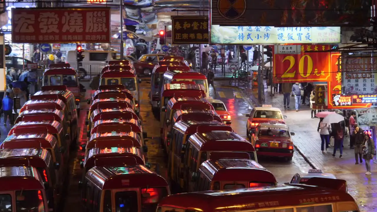 Minibus Traffic Jam in Hong Kong