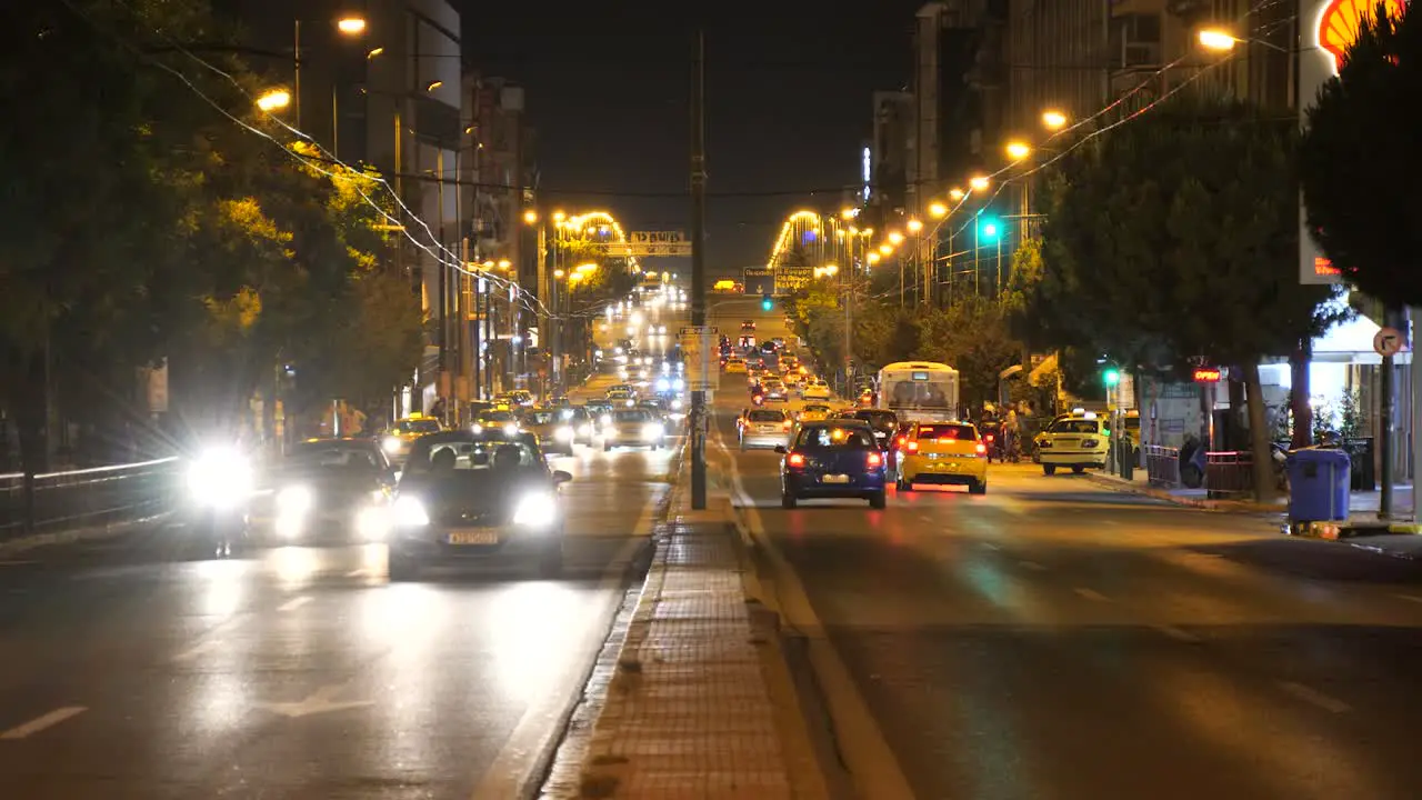 Night Traffic in Athens