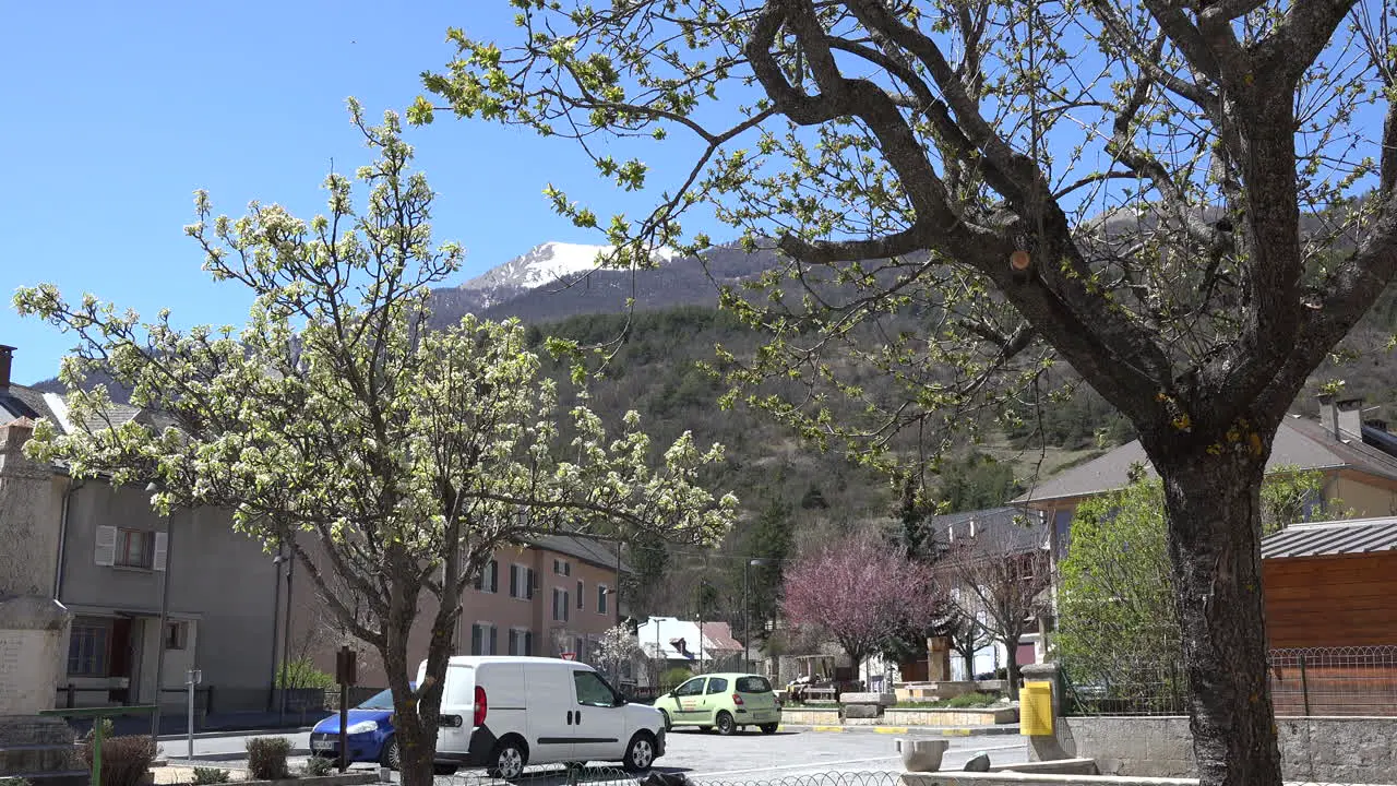 France Condamine-Chatelard Town View With Blooming Trees