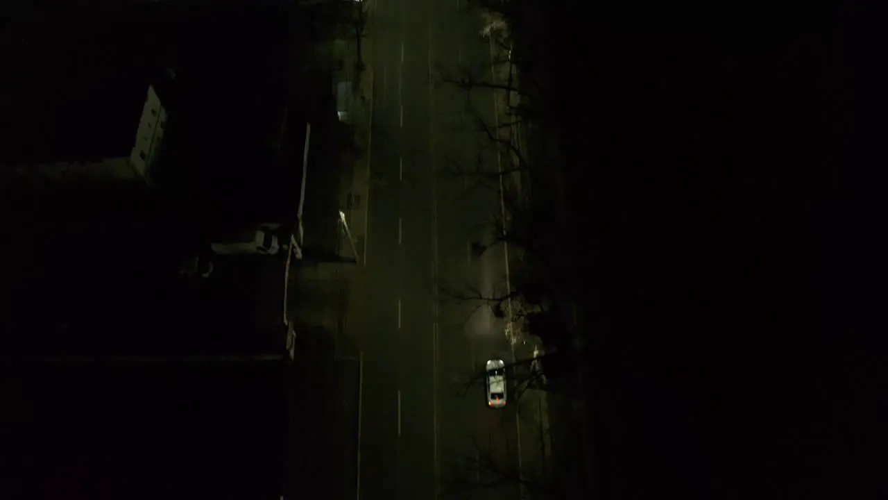 drone looks up the street during police surveillance in Romania