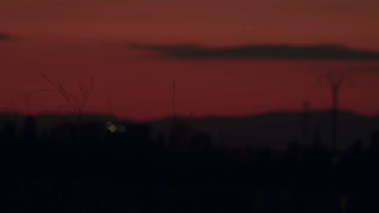 Evening traffic in rural countryside