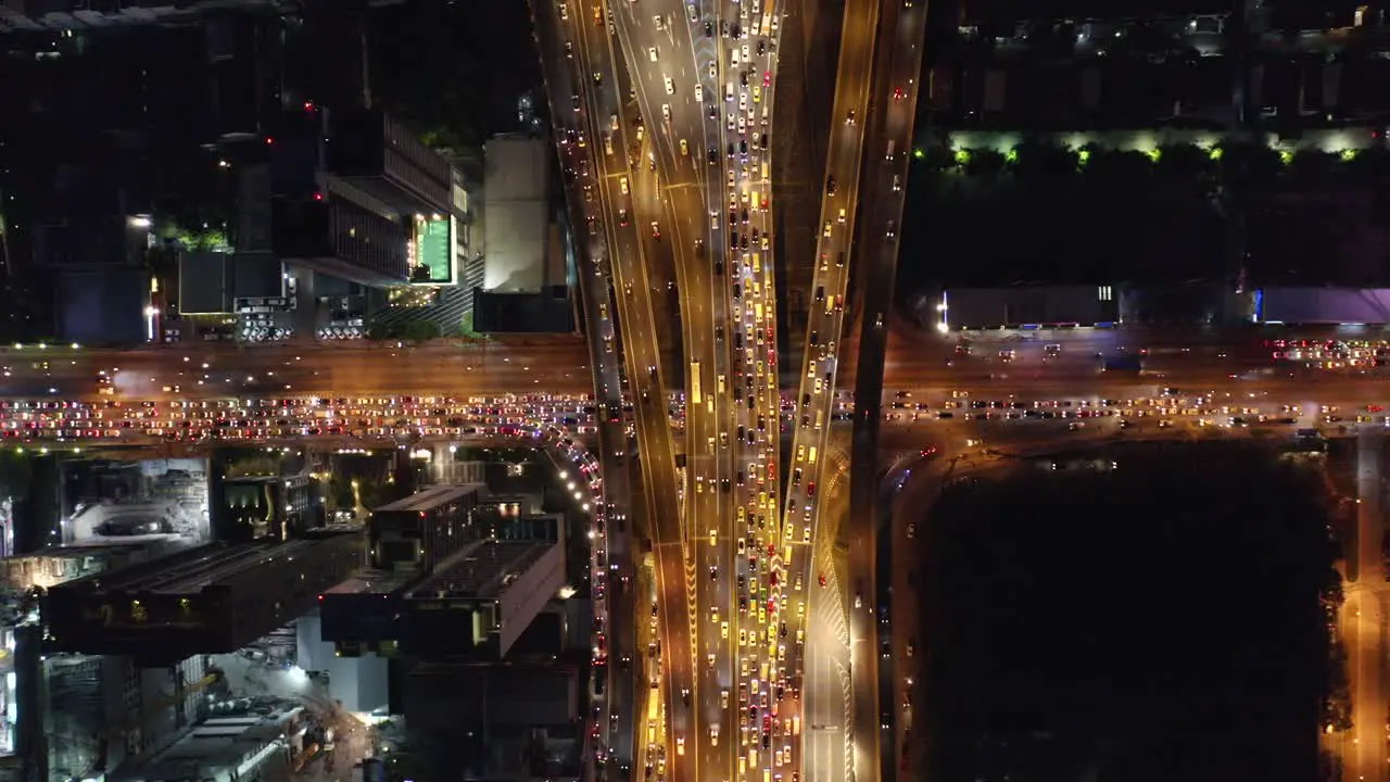 Busy Motorway Bridge at Night