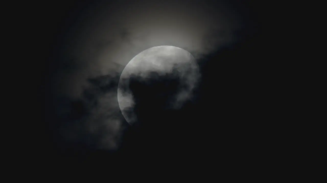 Clouds passing in front of the moon