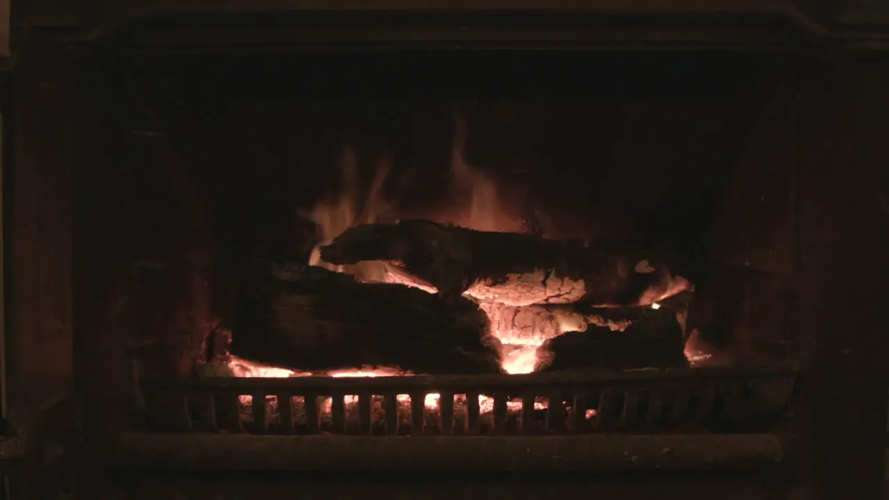 Logs burning on a fireplace