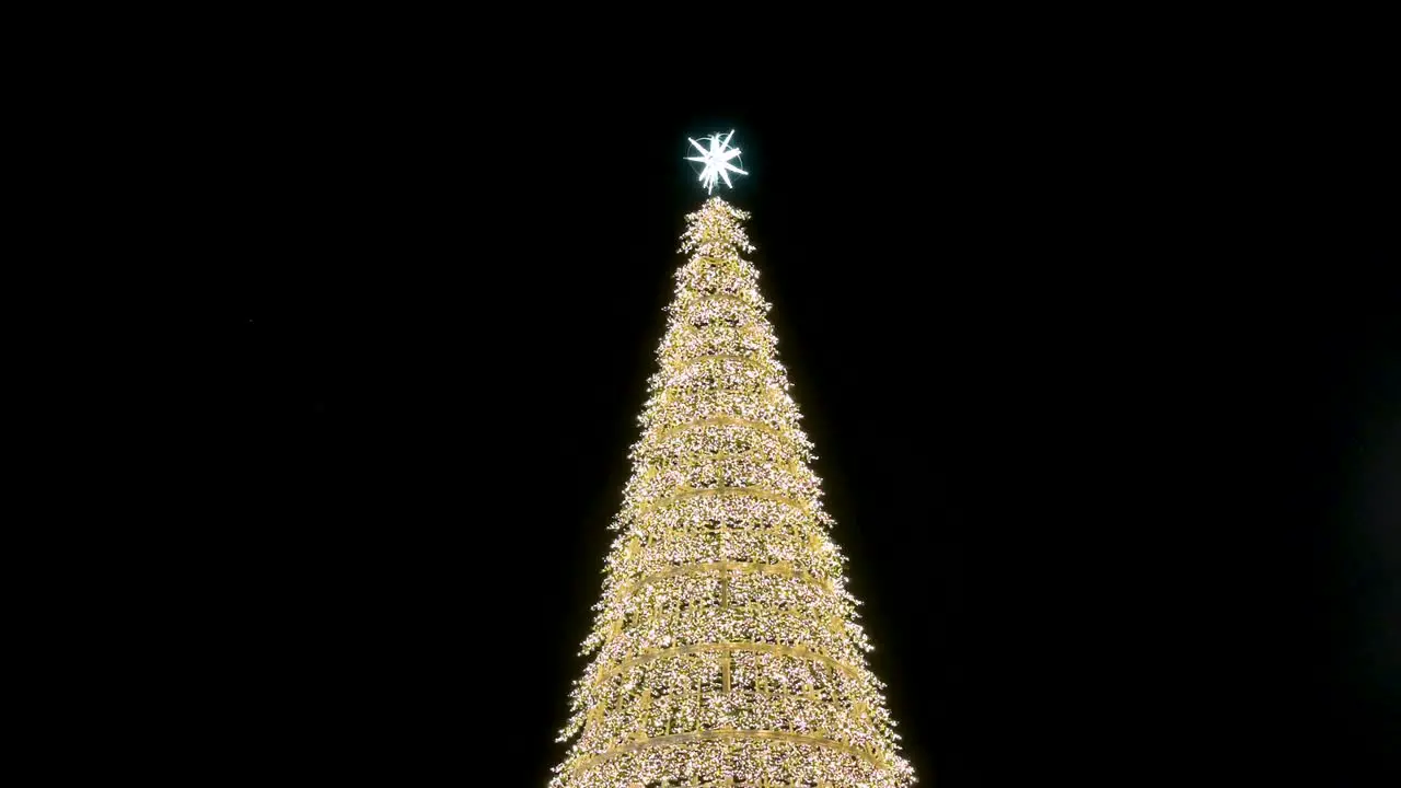 A gold LED Christmas tree installation for the Christmas festivities