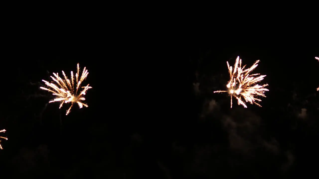 Detail of large explosions during fireworks festival