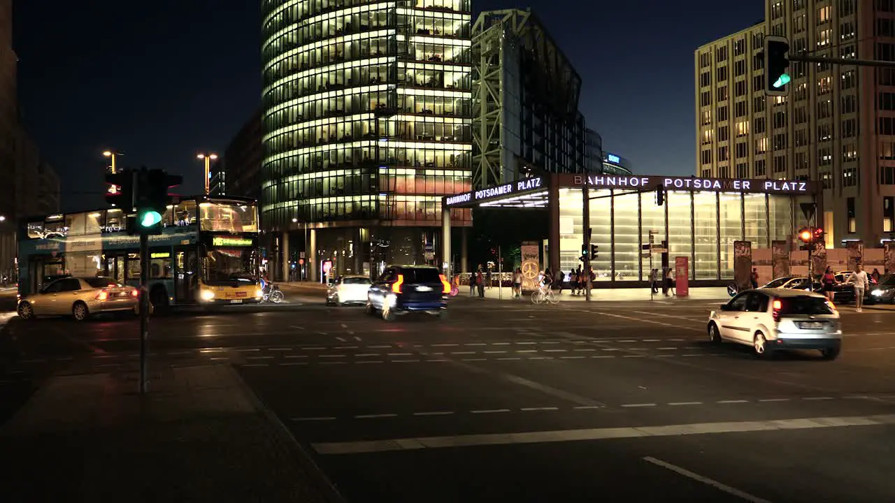 Bahnhof Potsdamer Platz Entrance at Night