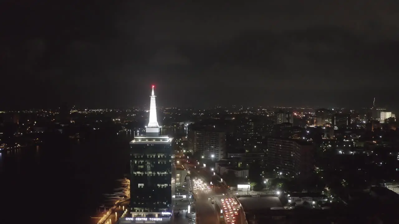 Civic Centre at Night Nigeria Drone 02