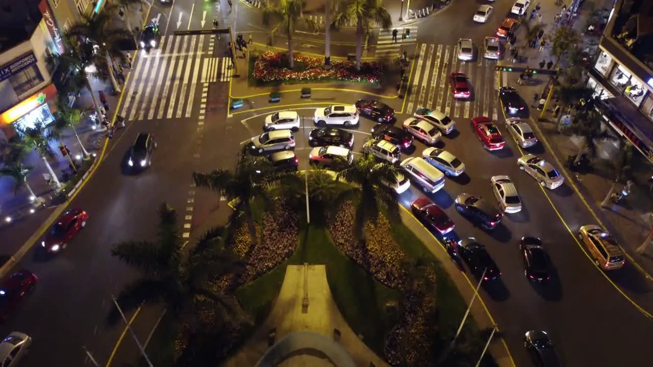 4k Drone video of night time Lima Peru