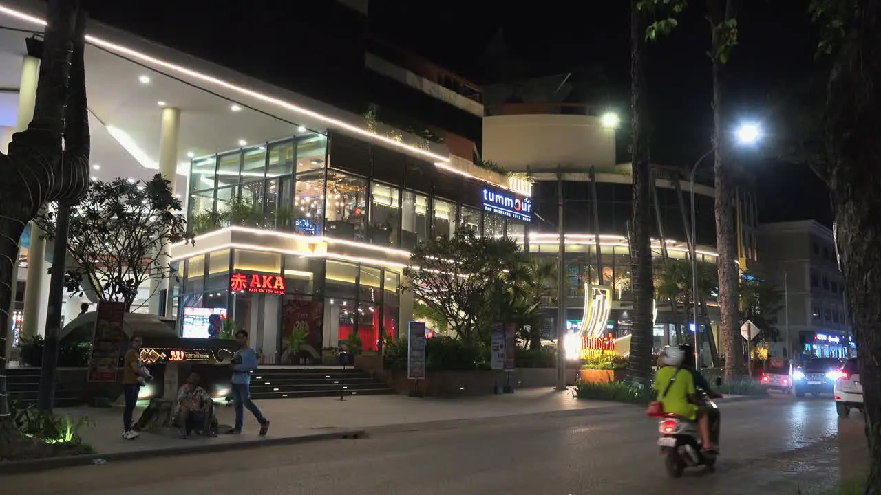 Traffic at Night Time in Front of Heritage Walk