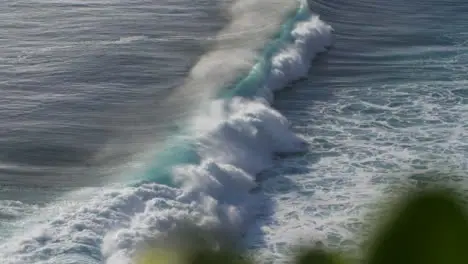 Long Shot of Waves On Uluwatu Coast