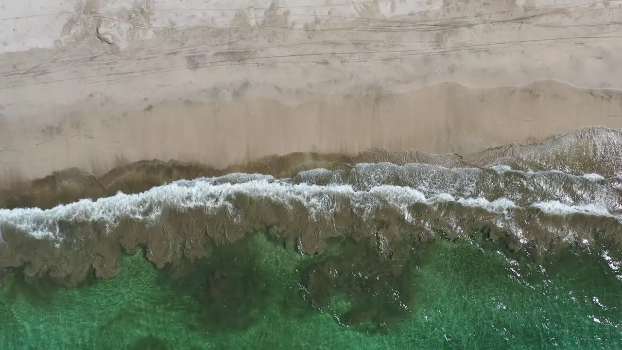 Drone Looking Down The Ocean Waves Bird Eye View