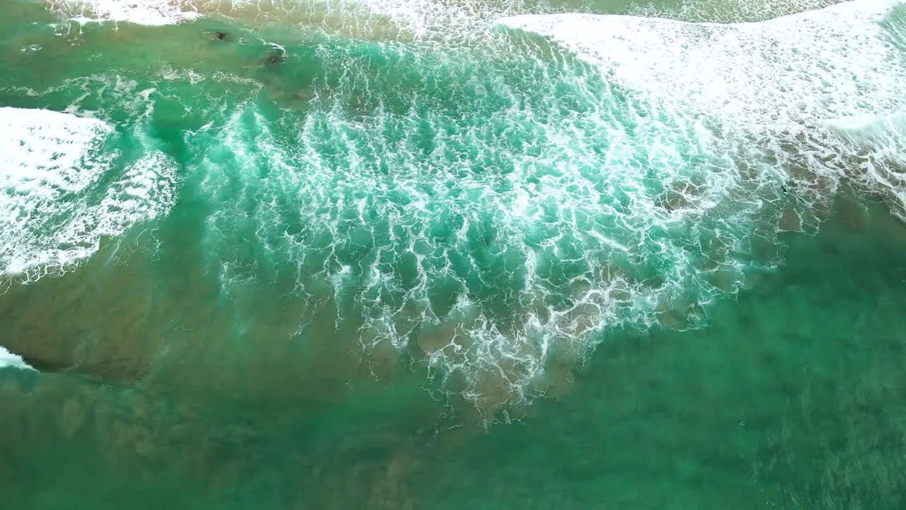 Aerial video of waves breaking on New Zealand shoreline