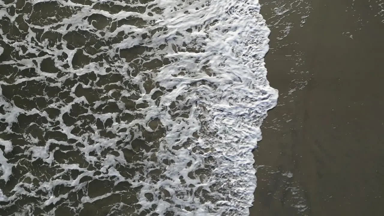 Waves Crash from Left to Right Aerial Drone Oak Island NC