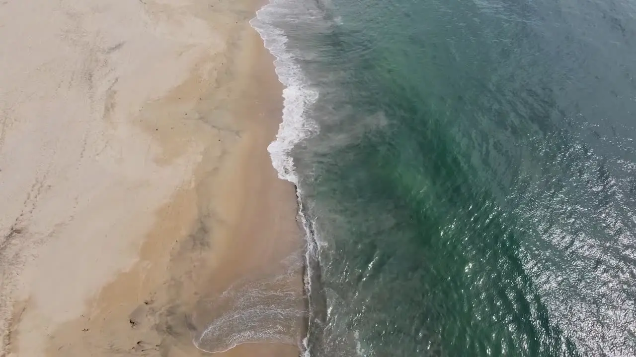 Aerial drone clip of quiet and empty Playa Malpaso beach in Nayarit Mexico