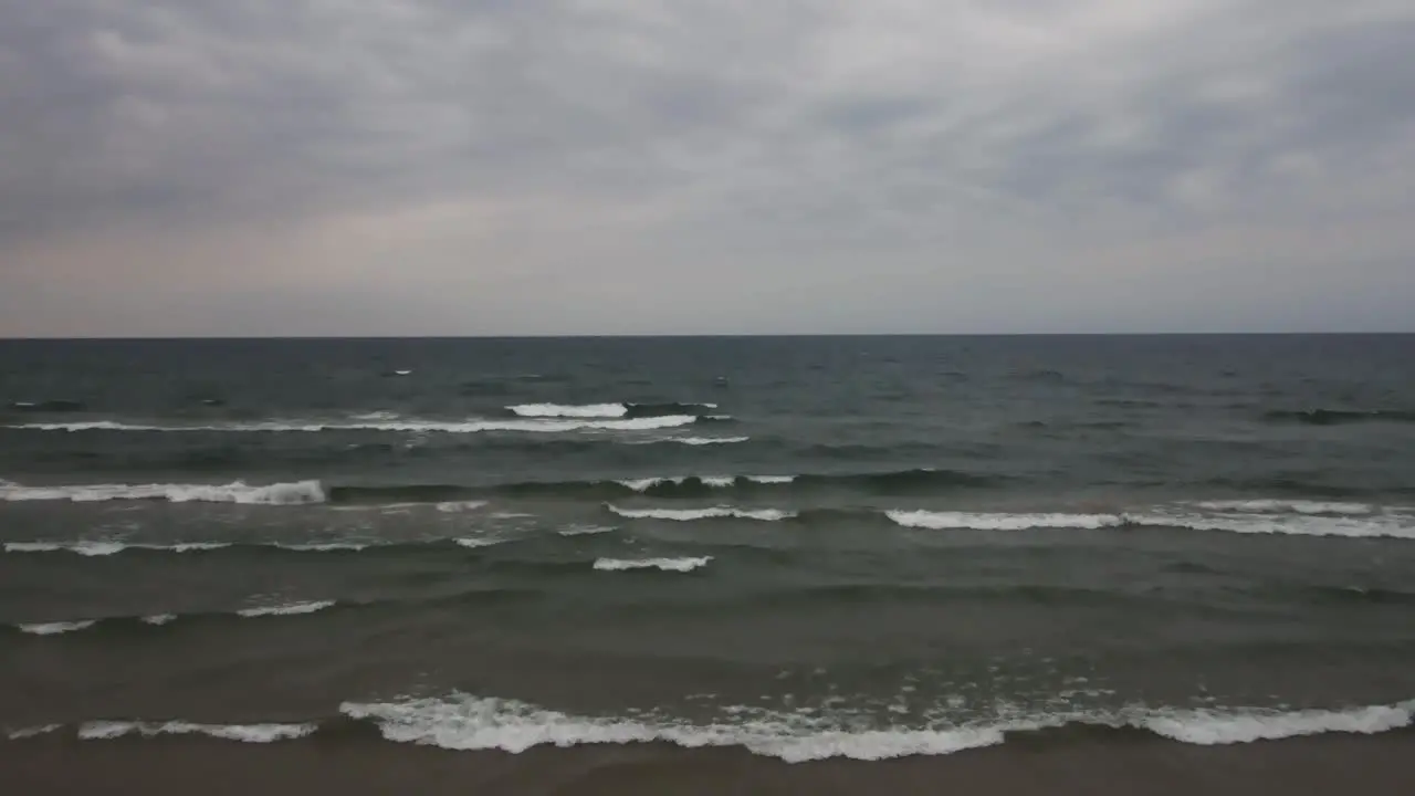 Choppy water on Lake Michigan during the beginning of an Autumn Storm