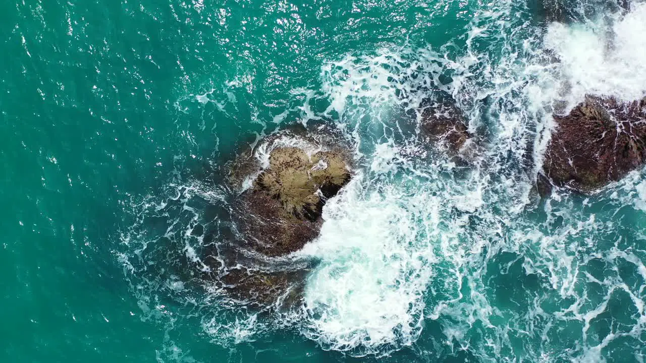 Stormy dangerous waves crashing on the rocks in Dominican Republic