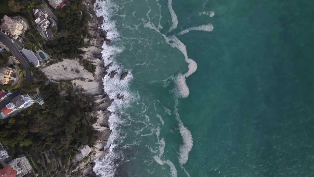 Aerial footage between rapallo and Zoagli in Italy