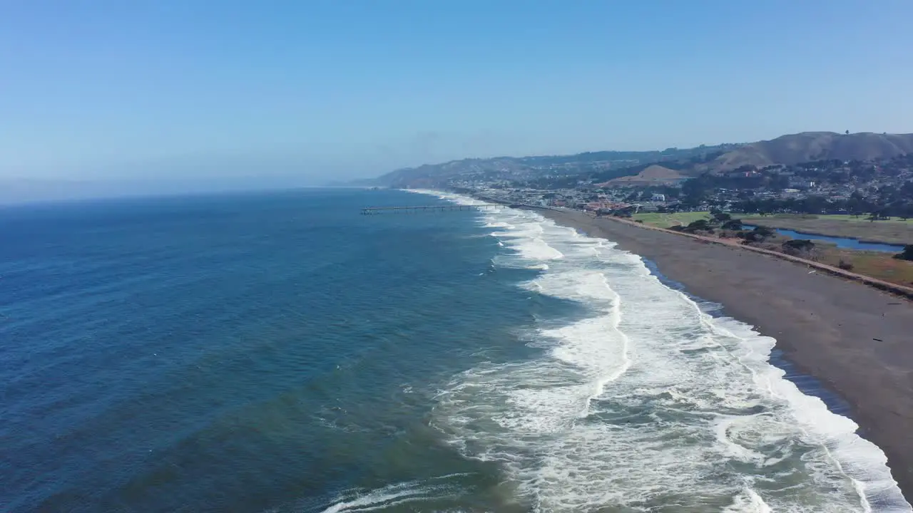 Rising Shot of Pacifica Beach Waves