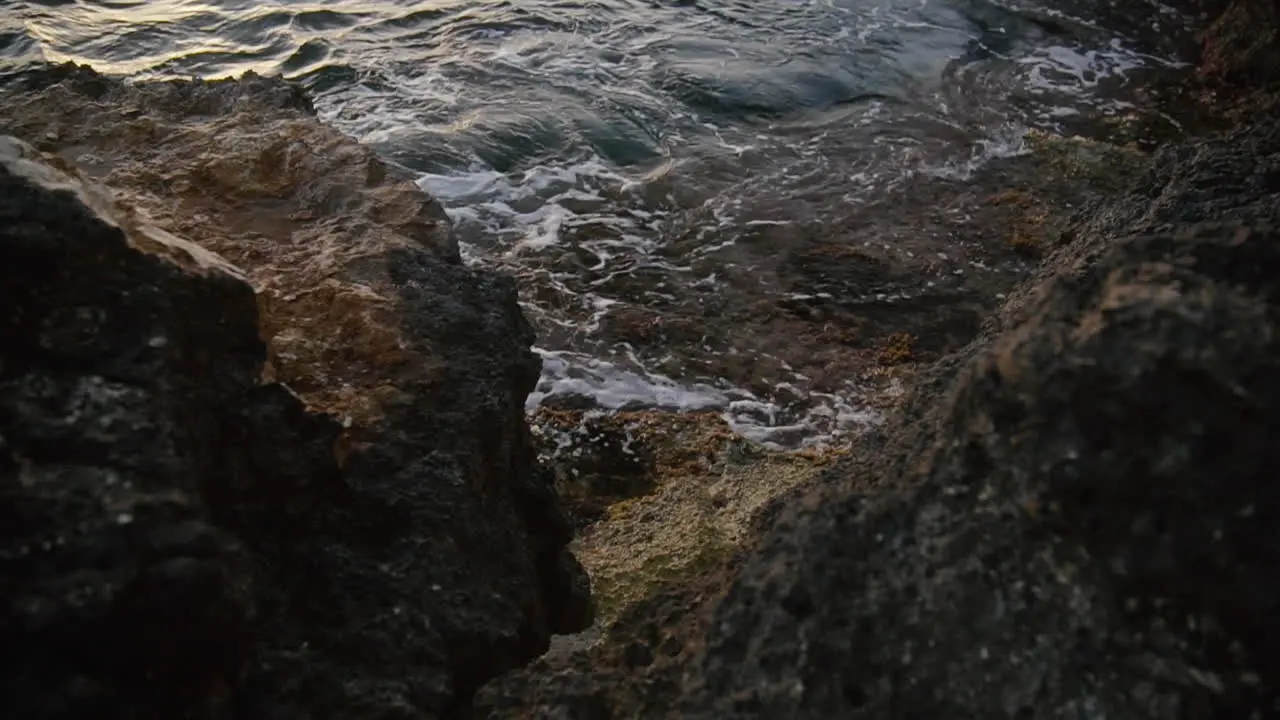 Crashing Waves Against Rocks on a peaceful morning