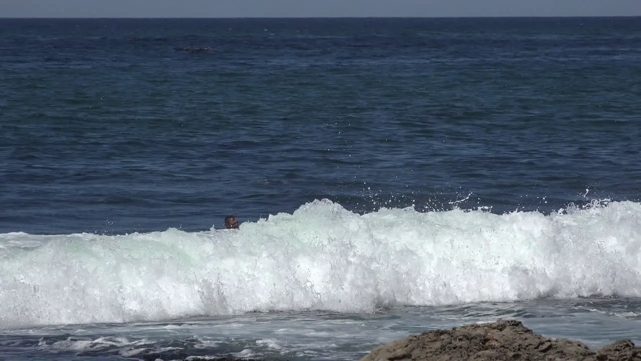 California Santa Cruz A Surfer Rides The Waves