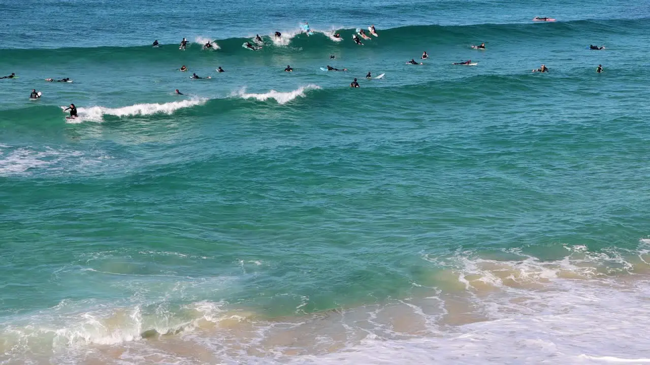 Surfers doing their training at Bronte Beach in Sydney Australia