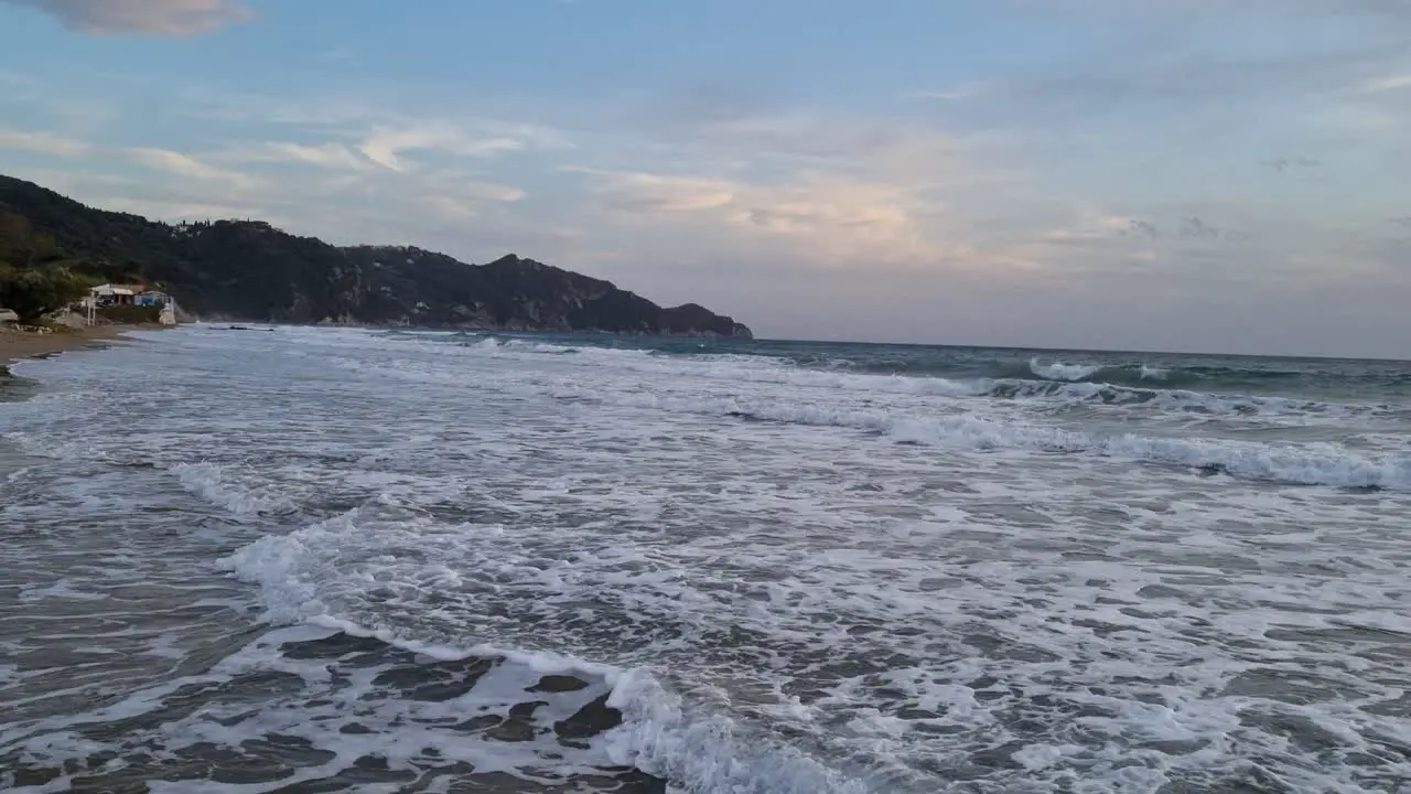 Big waves in corfu island greece