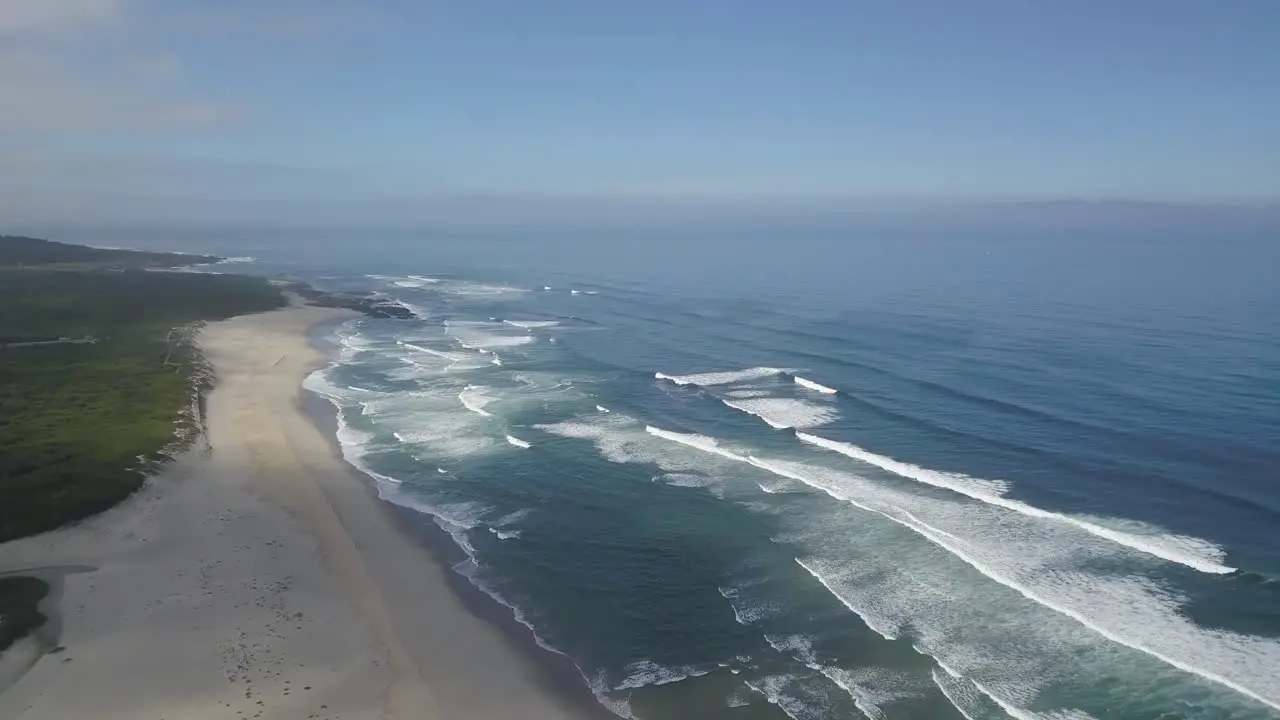 Flying footage of Afife beach a beautiful beach in the Minho Portugal