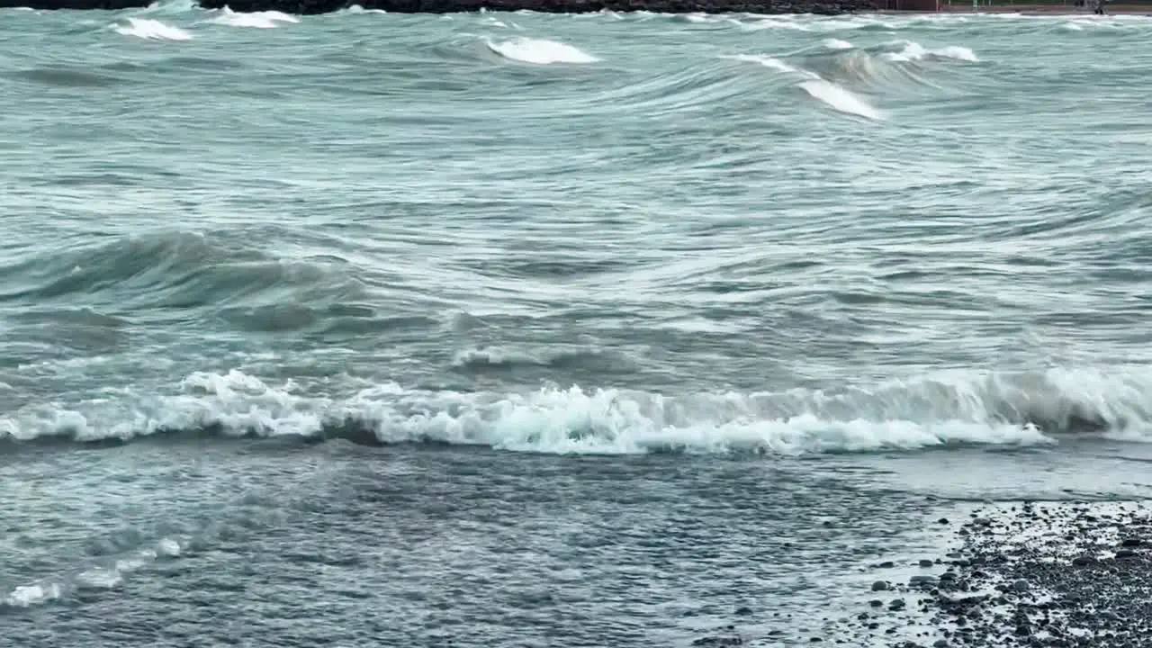 Sea Waves Splashing In The Shore Of Beach