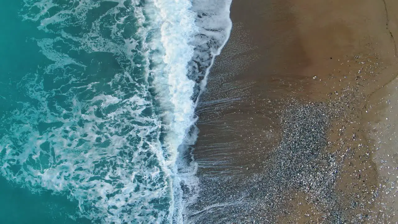 Aerial view of waves in Agios georgios beach in corfu island greece