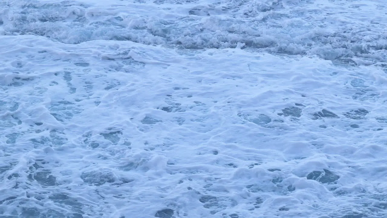 4k Closeup Of Sea Water Crashing Along The Coast Waves Breaking