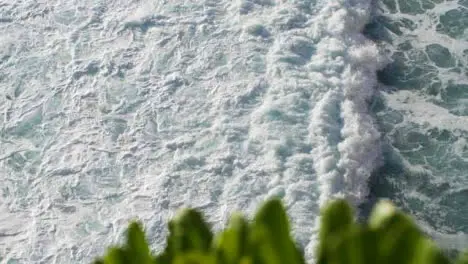 High Angle Shot of Waves On the Uluwatu Coast