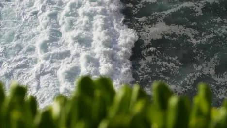 High Angle Shot of Waves On Uluwatu Coast