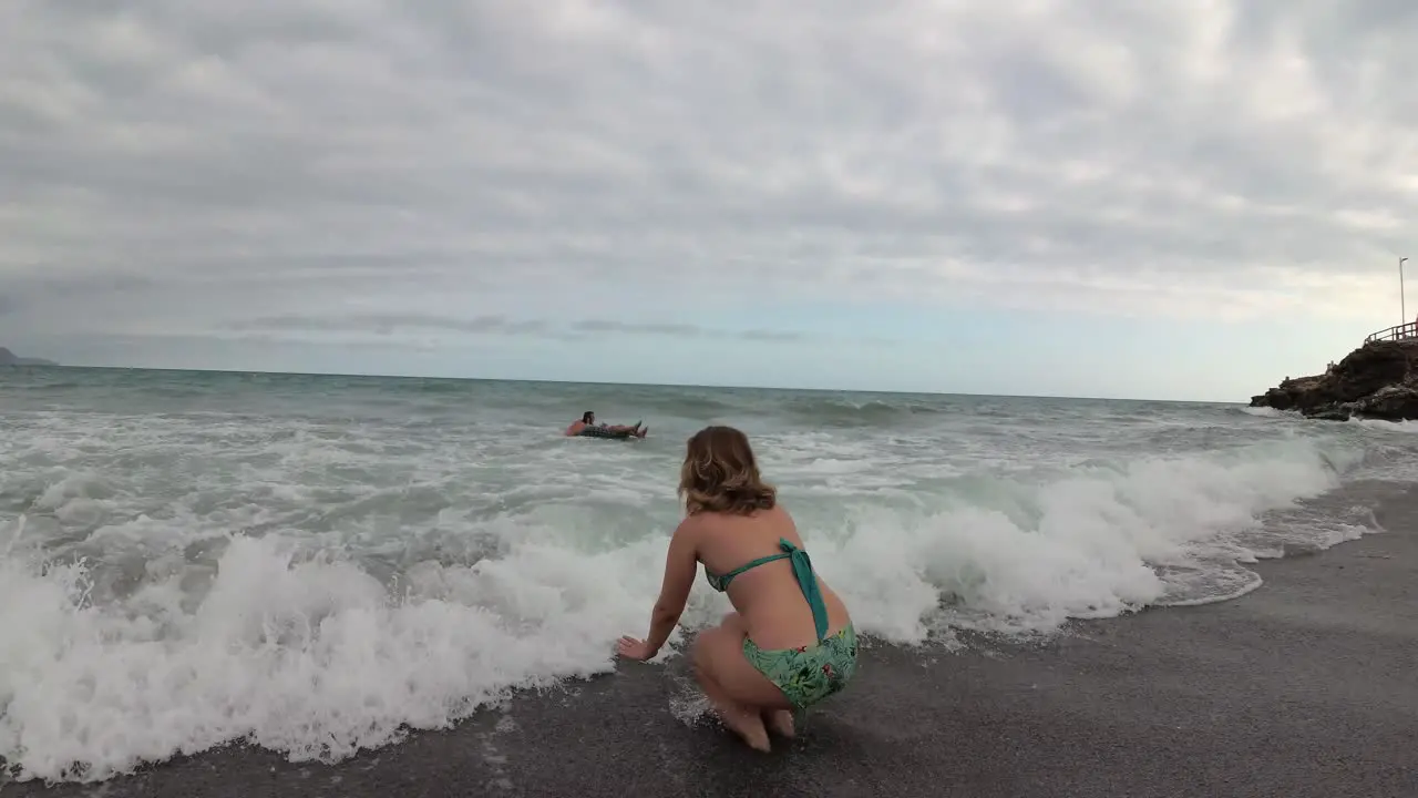 Spain Malaga Nerja beach on a summer cloudy day using a drone and a stabilised action cam-27