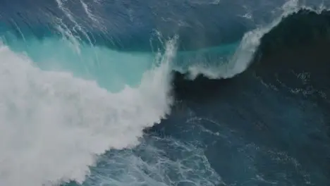 High Angle Shot of the Waves Crashing in Bali