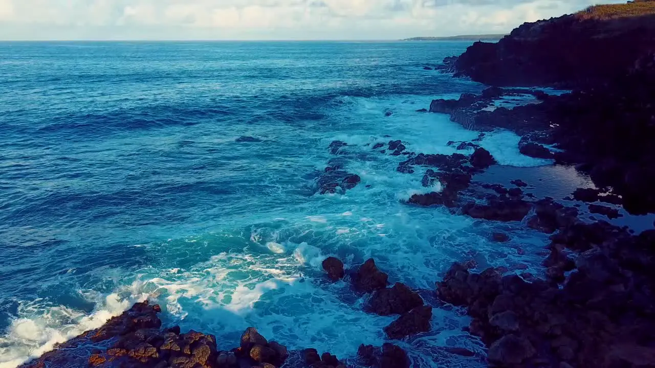 Nice aerial shot over Molokai Hawaii turquoise waters 1