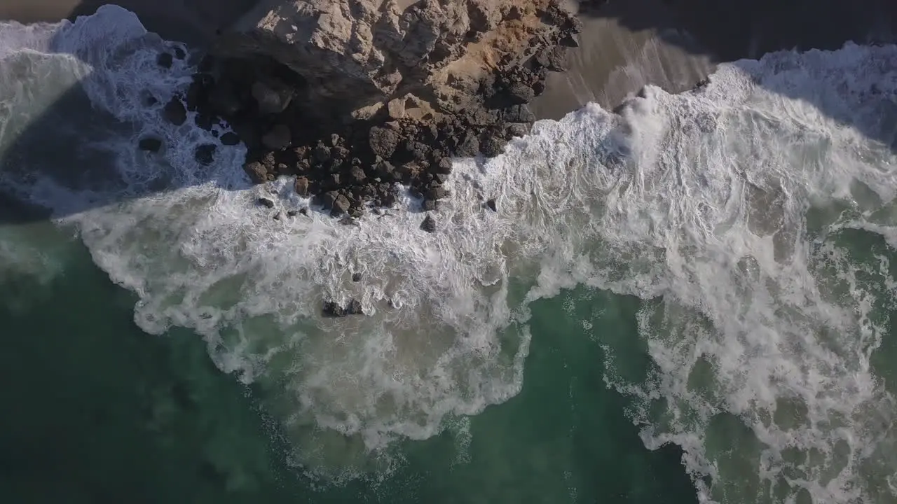 Overhead drone shot of sea wave