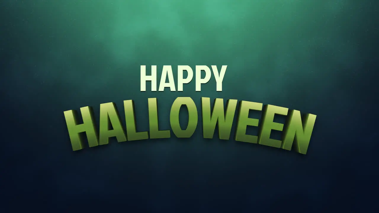 Happy Halloween on green dark fog